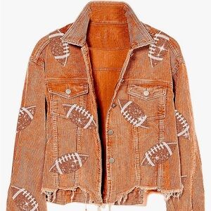 NWT ‼️football jacket orange